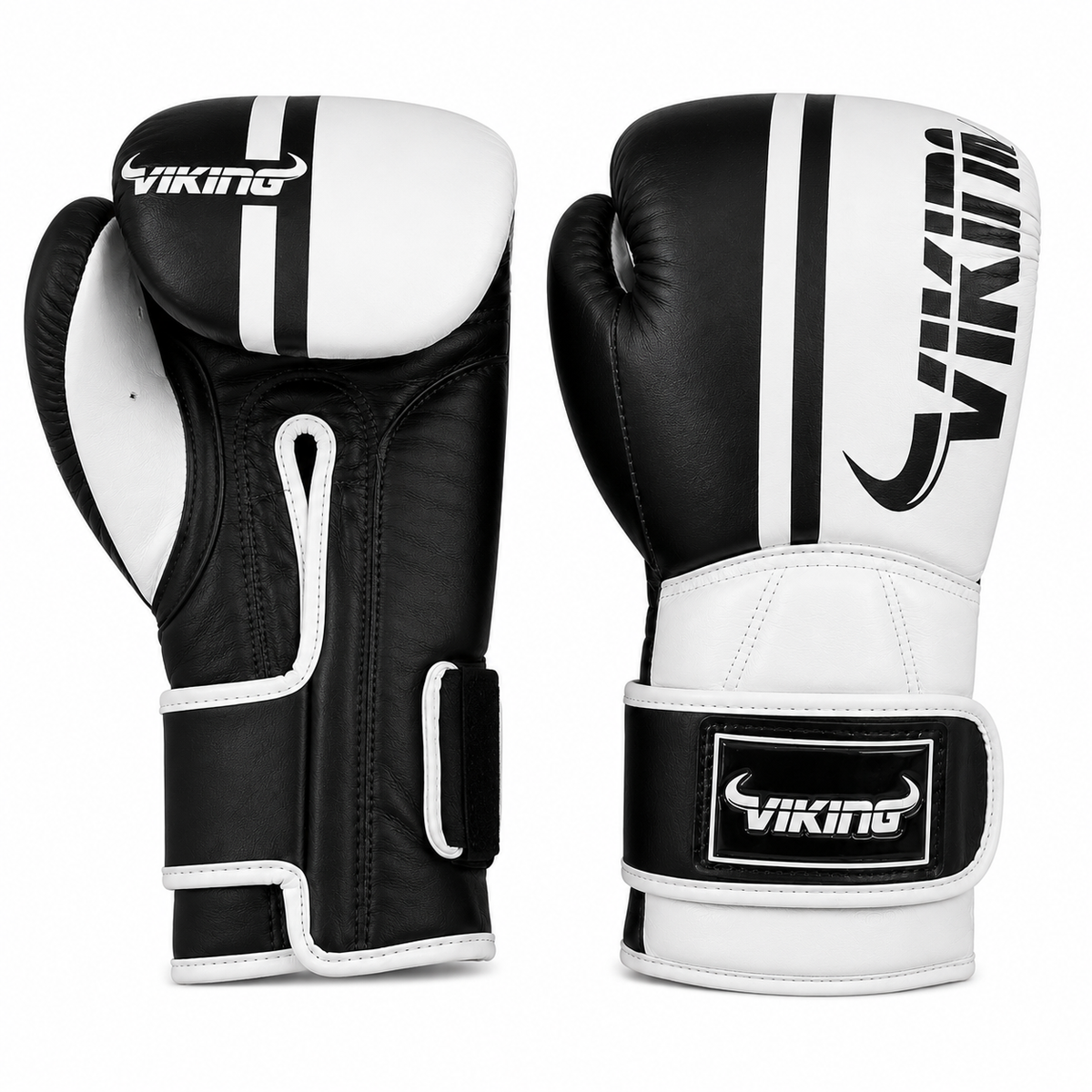 Viking Odin Elite Leather Dual Wrist strap Boxing Gloves