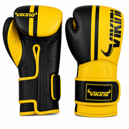 Viking Odin Elite Leather Dual Wrist strap Boxing Gloves