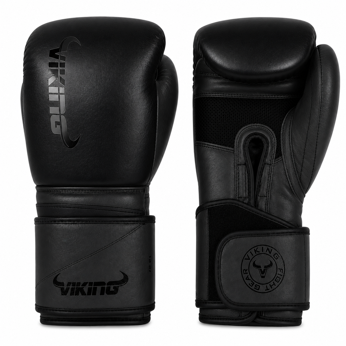 Viking Power Pro Leather Boxing Gloves Black/Black
