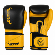 Viking Power Pro Leather Boxing Gloves Black/Yellow