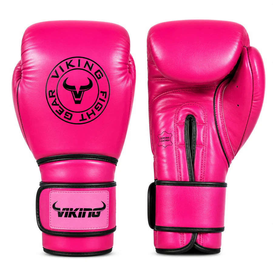 Viking Savage Leather Wrist Locking Boxing gloves